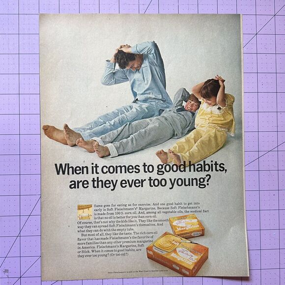 1968 Fleischmann's Margarine Butter Vintage Print Ad Food Advertisement - Picture 1 of 1